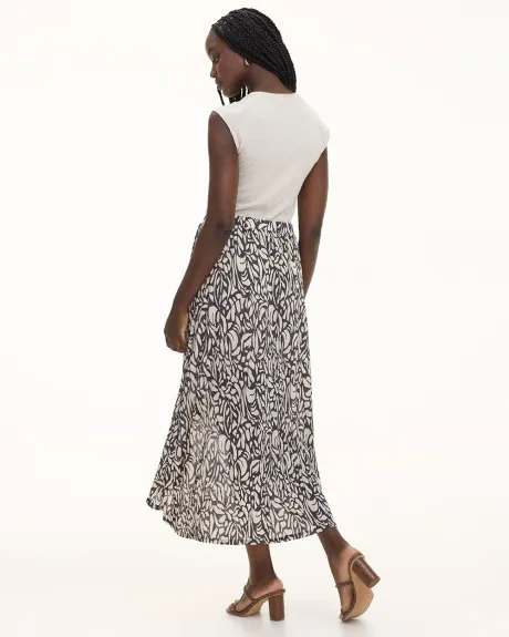 Pull-On Maxi Skirt with Wrap Front