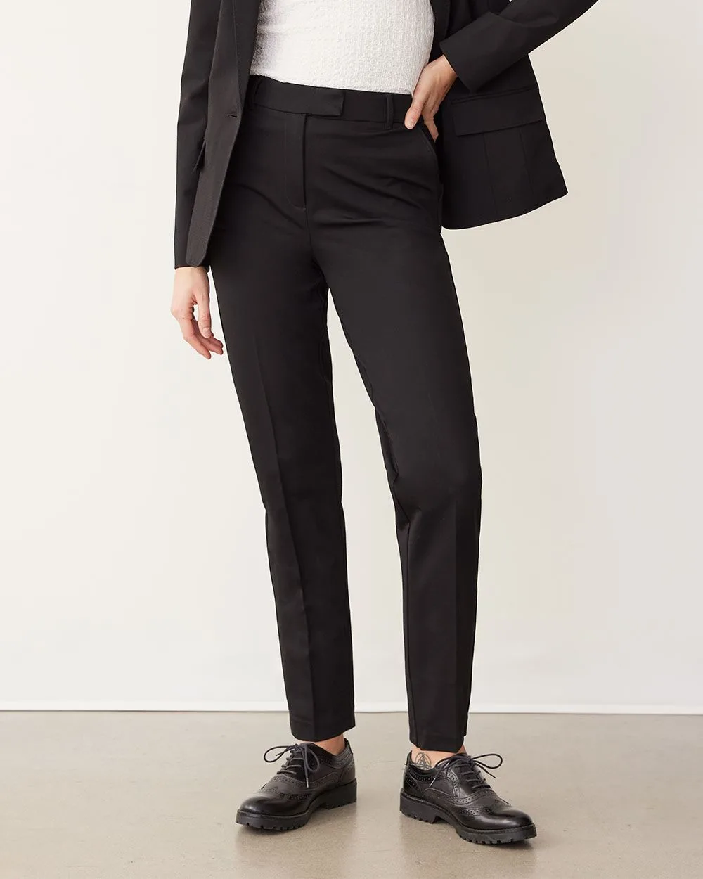 Pantalon à taille haute et jambe étroite - Le Stretch Classique - Petite