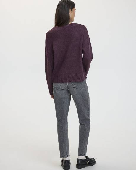 PlushSoft Long-Sleeve V-Neck Sweater