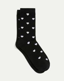 Cotton Crew Socks with Hearts