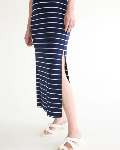 Pull-On Maxi Skirt with Side Slit