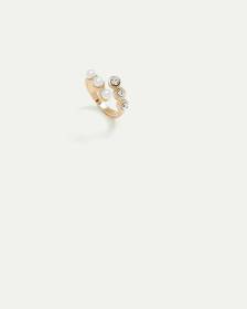 Wrap Ring Adorned with Stones and Pearls