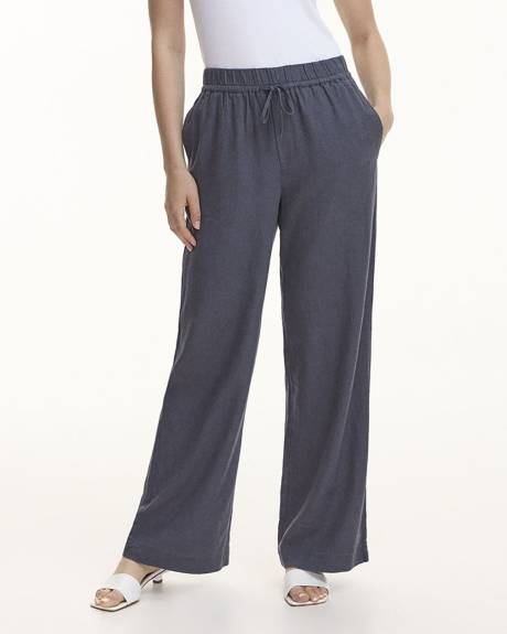 Wide-Leg High-Rise Linen Pant - Petite