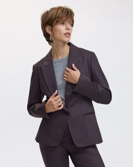 Fitted One-Button Knit Blazer - The Modern Stretch (R)