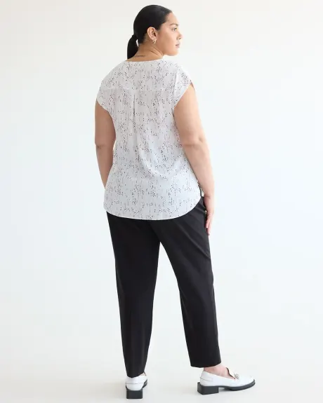 Cap-Sleeve Blouse with Split Neckline - R Essentials