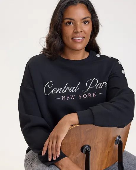 Long-Sleeve Crew-Neck Fleece Sweatshirt