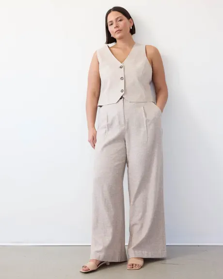 Ultra-Wide-Leg High-Rise Linen Trouser - Tall