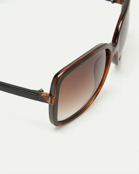 Tortoise Large Square Sunglasses