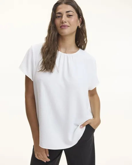 Short-Sleeve Crew-Neck Blouse