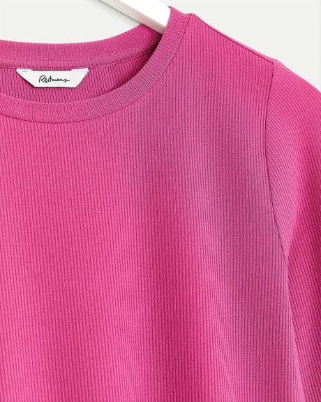 Long-Sleeve Crew-Neck Ribbed Tee