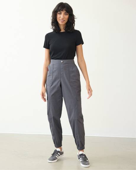 Poplin Jogger with Cargo Pockets - Petite