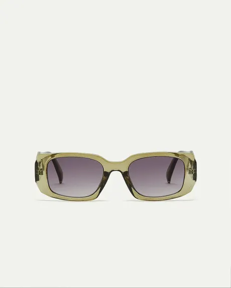 Green Rectangular Sunglasses