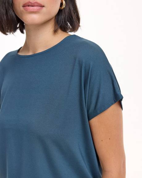 Short-Dolman-Sleeve Boat-Neck Tee