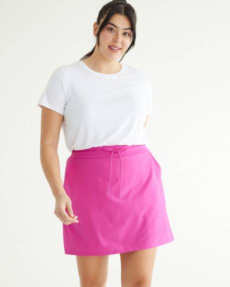 Stretch Mixed-Media Skort - Hyba