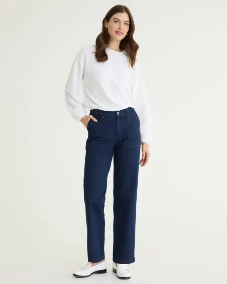 Straight-Leg Mid-Rise Utility Jean - Tall