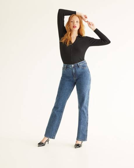 Straight-Leg High-Rise Jean - Petite