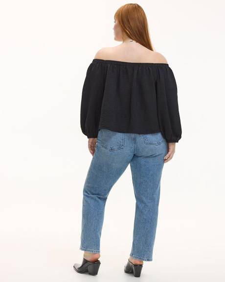 Long-Sleeve Off-the-Shoulder Blouse