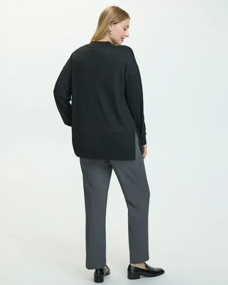 Long-Sleeve Mock-Neck Merino-Blend Tunic