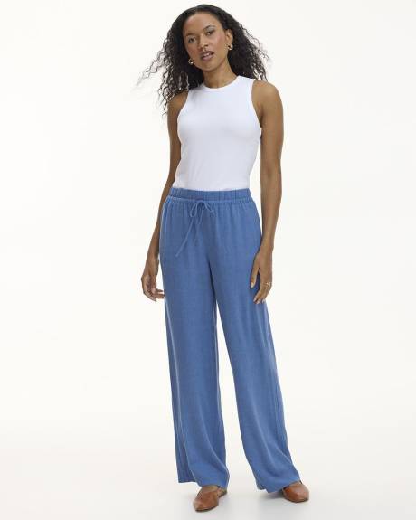 Wide-Leg Linen-Blend Pant