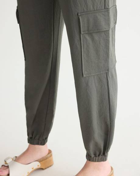 Pantalon jogger en tricot piqué à taille haute - Long