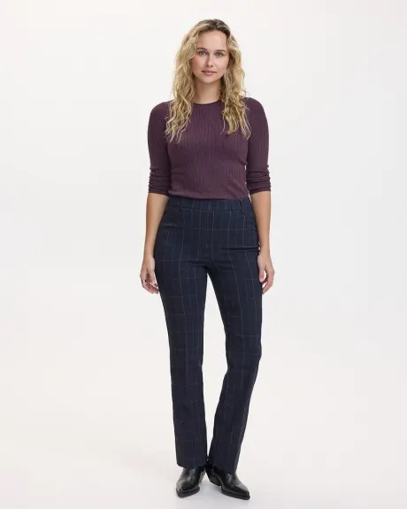 Straight-Leg High-Rise Plaid Pants - The Iconic (R) - Petite