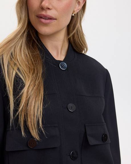 Buttoned-Down Bomber Jacket