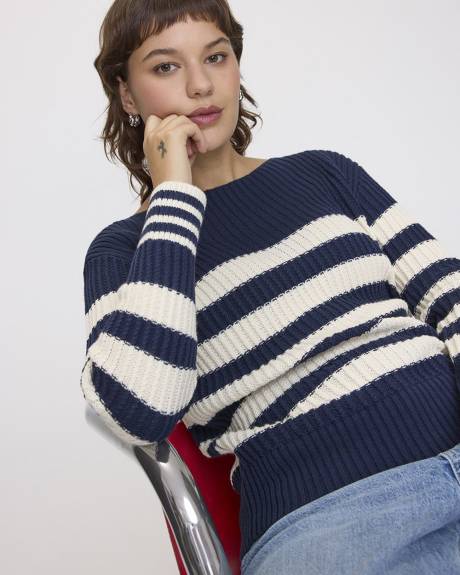 Long-Sleeve Boat-Neck Sweater