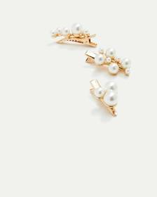 Hair Clips with Pearls - Set of 3