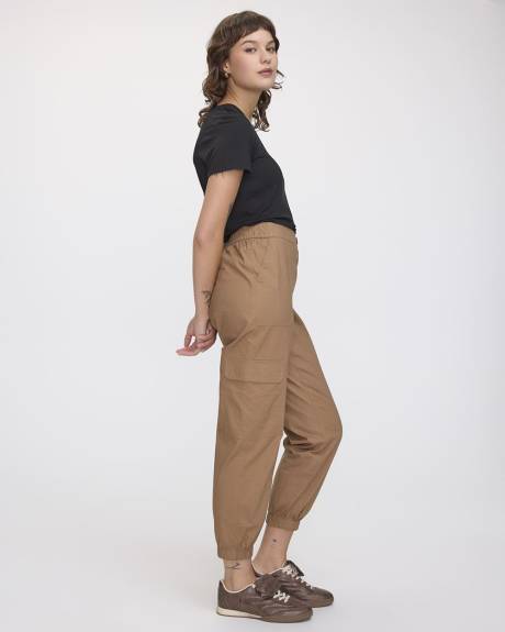 Pantalon jogger en popeline avec poches cargo