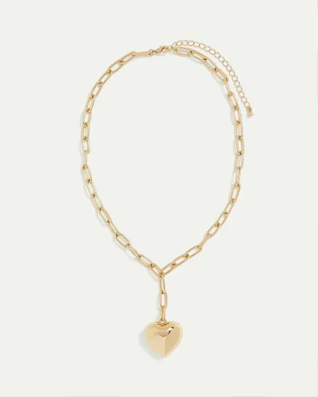 Collier court à pendentif en coeur