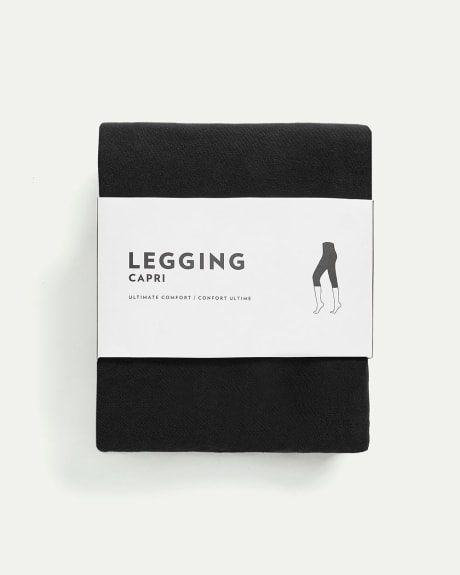 Solid Cotton Capri Legging