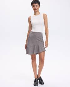 Mini Skirt with Asymmetrical Ruffled Hem