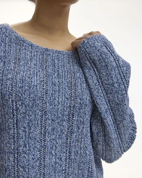 Long-Sleeve Pullover with Open Stitches