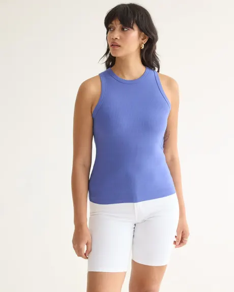 Ribbed Tank wih Crew Neckline