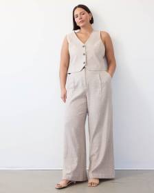 Ultra-Wide-Leg High-Rise Linen Trouser