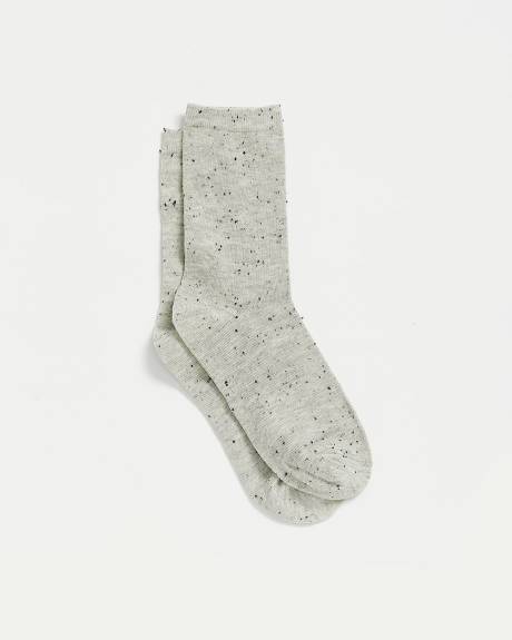 Textured Cotton Crew Socks