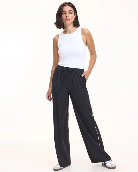 Pantalon à enfiler à jambe large et taille haute - Petite