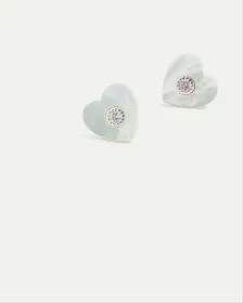 Boucles d'oreilles en coeur avec strass scintillants