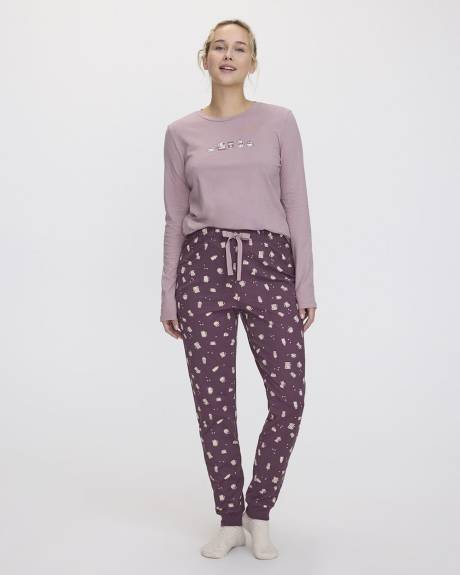 Long-Sleeve Top and Jogger Cotton Pyjama Set