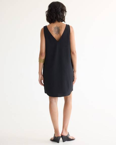 Sleeveless V-Neck Shift Dress