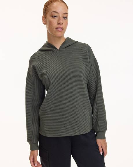 Hooded Pullover with Adjustable Hem - Hyba