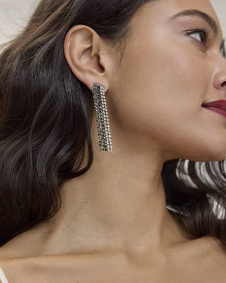 Earrings with Ombré Crystal Chains