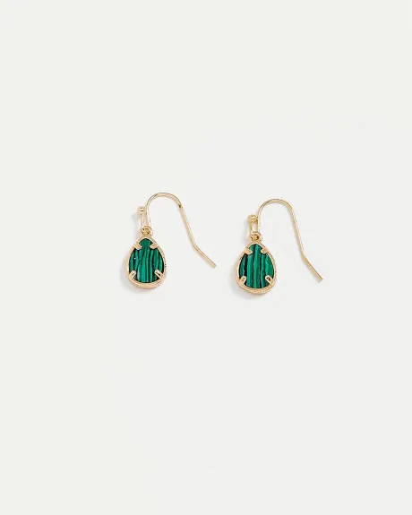 Earrings with Malachite Pendants