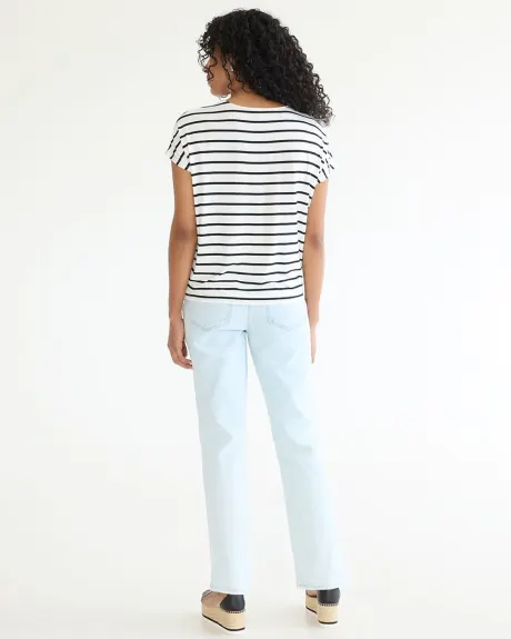 Short-Dolman-Sleeve Boat-Neck Tee