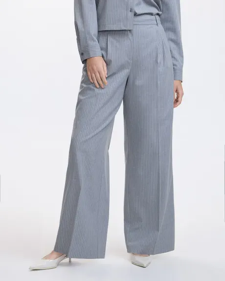 Wide-Leg High-Rise Pinstripe Pant - Curvy Fit