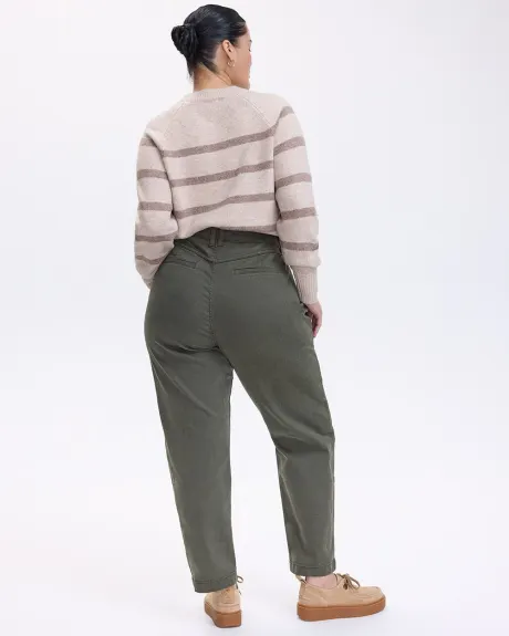 Pantalon à taille haute et jambe fuselée avec grandes poches - Long