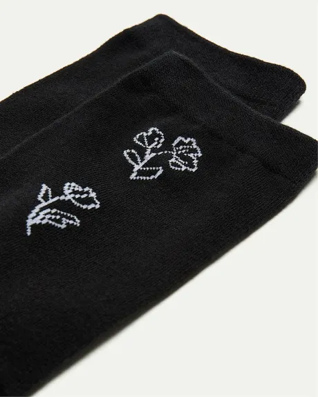 Cotton Socks with Floral Pattern