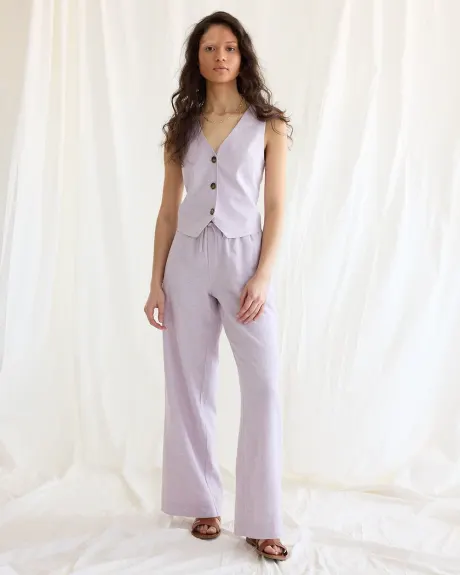 Wide-Leg High-Rise Linen Pant