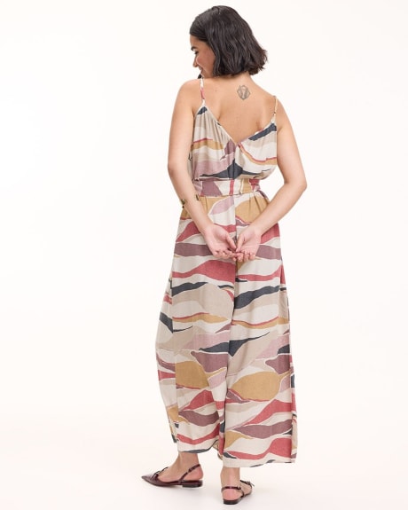 Sleeveless Wide-Leg Jumpsuit with Sash