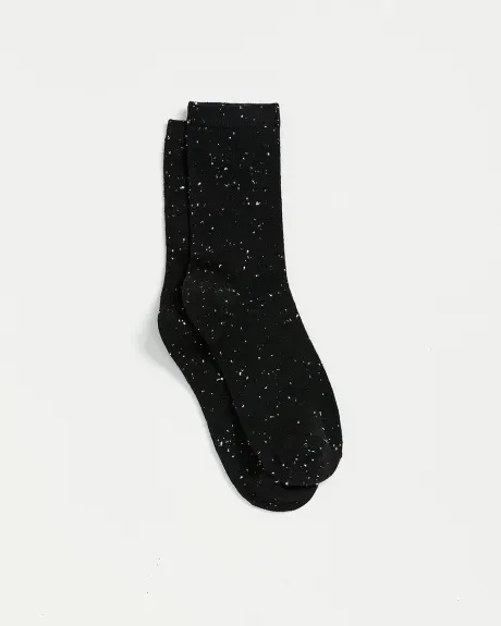 Textured Cotton Crew Socks